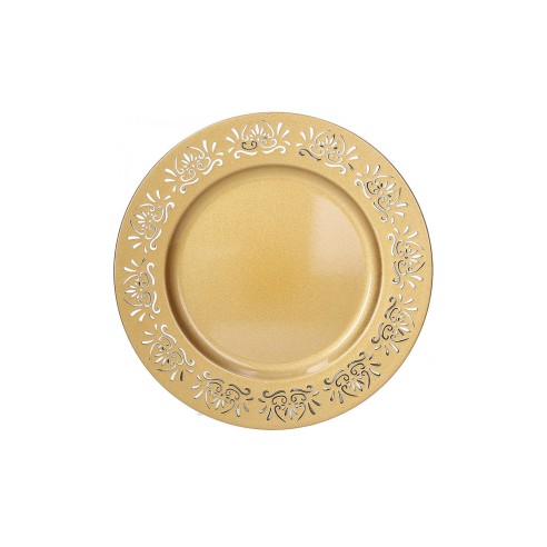 Sottopiatto plastica bordo decorato Kristal oro