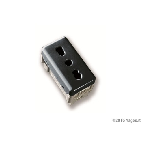 MODO Presa 2P+T 16A Bivalente GRIGIO