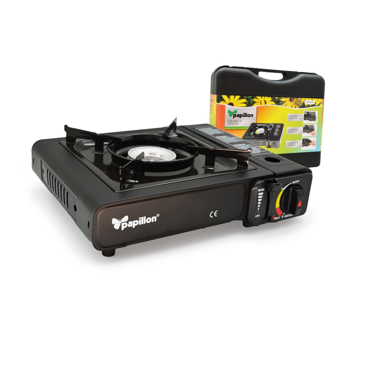 Fornello A Gas Portatile PAPILLON Per Cartuccia – Regolabile, Ideale Per Campeggio, Giardino E Terrazza
