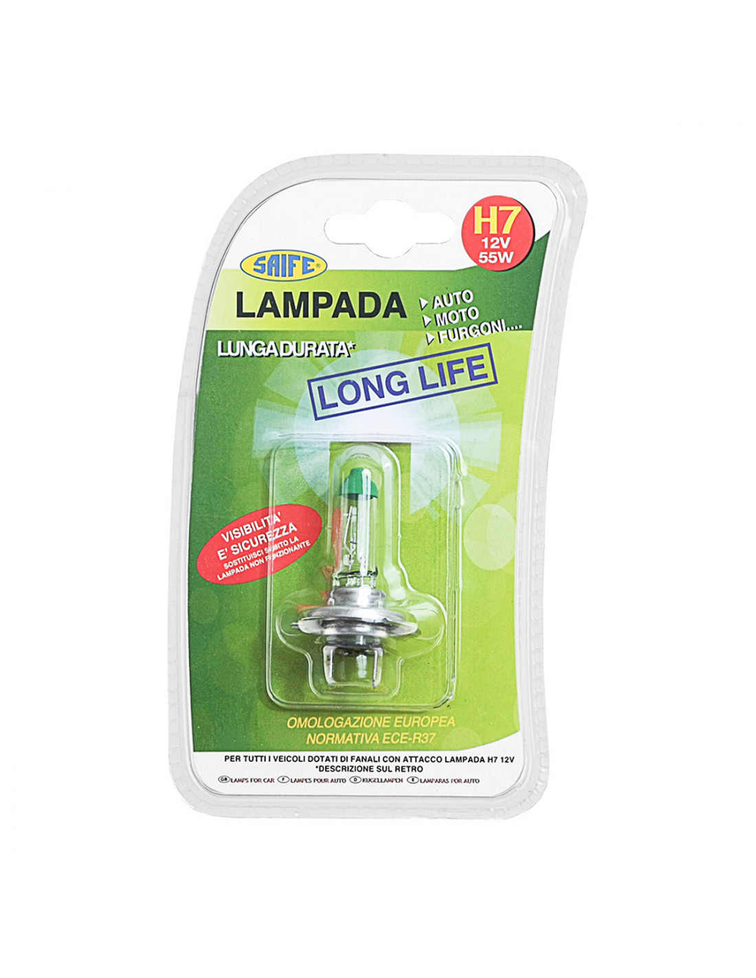 Lampada H7 Long Life 12 V 55 W Saife