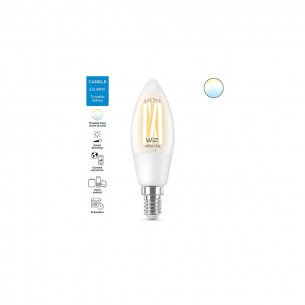 Lampadina-LED-oliva-filamento-trasparente-C35-E14-WiFi 2