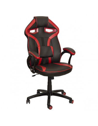 Sedia-ufficio-ergonomica-modello-Gaming-nero-rosso