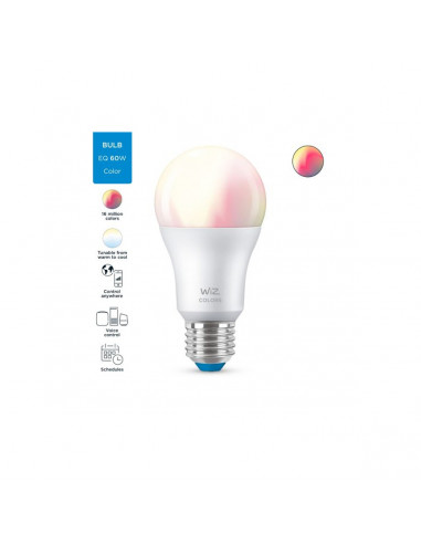 Lampadina LED RGB E27 A60 luce colorata e bianca dimmerabile WiFi WiZ