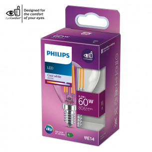 Lampadina LED filamento a sfera E14 P45 60 W Philips 2
