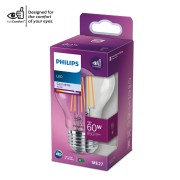 Lampadina LED a goccia E27 con filamento A60 60 W Philips 4000 K luce naturale