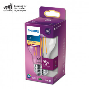 Lampadina LED a goccia E27 con filamento A60 75 W Philips 2