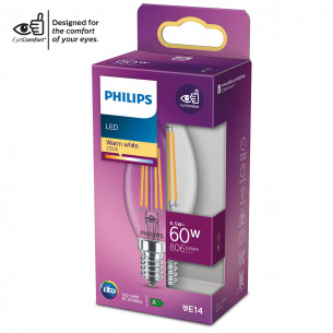 Lampadina LED oliva E14 a filamento B35 60 W Philips 2