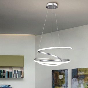 Lampadario a sospensione LED integrato Kiley argento