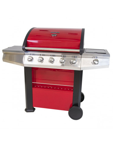 Barbecue a gas 5+1 fuochi FirePlus Master Cook rosso copertina