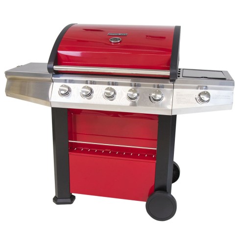 Barbecue a gas 5+1 fuochi FirePlus Master Cook rosso - in offerta online