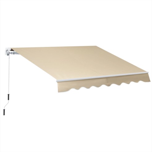 Tenda da sole a bracci da balcone in alluminio e acciaio avvolgibile Ecru