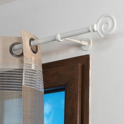 Set Di 3 Staffe Per Asta Tenda 22 Mm, Terminali In Ferro Bianco, Stile 2, Decorazione Casa - 2 Pezzi Per Confezione