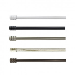 Umbra Ringlet Bastone Per Tende Estensibile, Nero Opaco, Da 107 A 305 Cm, Supporti A Anello E Fissaggi Inclusi, Portata Fino A 10 Kg