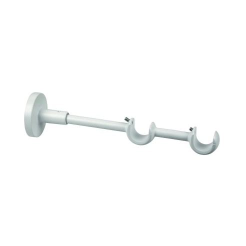Supporto doppio aperto bianco per bastone tende D. 20mm metallo Errebi