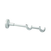 Supporto doppio aperto bianco per bastone tende D. 20mm metallo Errebi