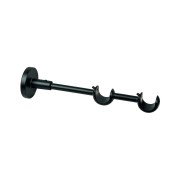 Supporto doppio aperto nero per bastone tende D. 20mm metallo Errebi
