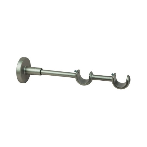 Supporto doppio aperto nichel per bastone tende D. 20mm metallo Errebi