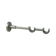 Supporto doppio aperto nichel per bastone tende D. 20mm metallo Errebi