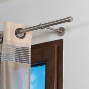 Supporto singolo aperto nichel per bastone tende D. 16mm metallo