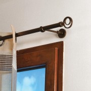 Supporto singolo aperto bronzo per bastone tende D. 16mm metallo