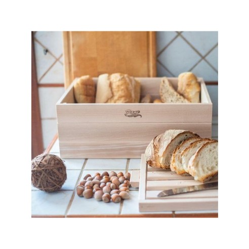 Portapane e tagliere per pane in legno Casa Collection