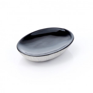 Gedy Naomi portasapone ceramica grigio chiaro