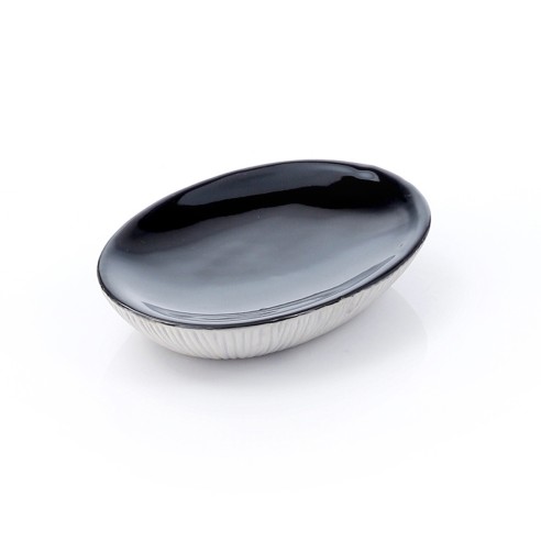 Gedy Naomi portasapone ceramica grigio chiaro