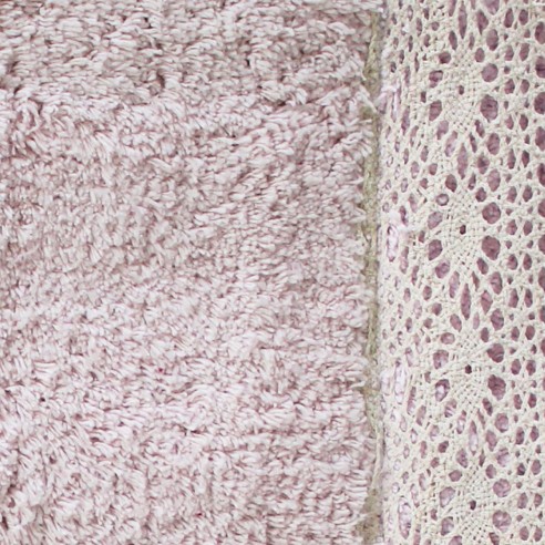 Tappeto bagno Merletto cotone rosa Sobel dettaglio