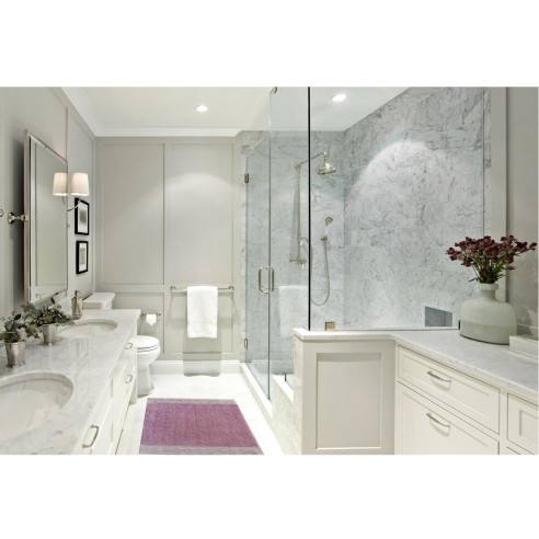 Tappeto bagno Merletto lilla Sobel ambientata