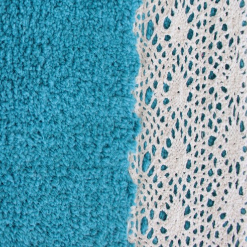 Tappeto bagno Merletto turchese Sobel