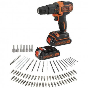 Trapano avvitatore a percussione Black+Decker 18V 2 batterie BDCHD18BAFC 2