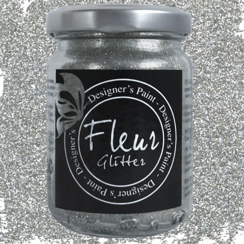 Pigmento di Glitter in polvere finissimo Fleur 90 gr Silver