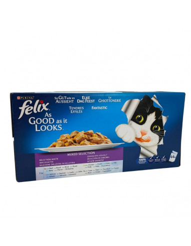 Alimento per gatti adulti selezioni deliziose in gelatina Felix 44x 100g