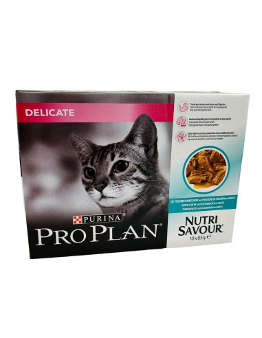 Alimento umido per gatti ProPlan Delicate Nutri Savour pesce 10x 85g Purina