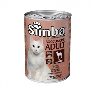Alimento per gatti adulti bocconcini in salsa con Agnello Monge Simba Cat 415 g