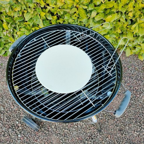 Barbecue a carbone tondo American Pizza piastra refrattaria