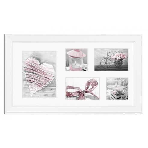 Cornice multifoto Malmo bianco 23x46cm