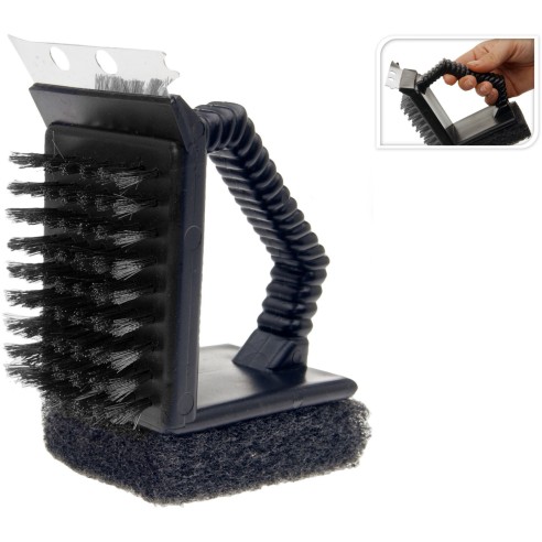 Spazzola triplo uso per pulizia griglie BBQ 3in1 CS2669