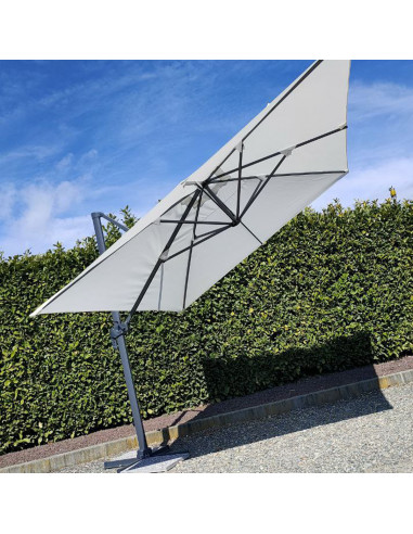 Ombrellone da giardino palo laterale in alluminio 3x4m Ecru