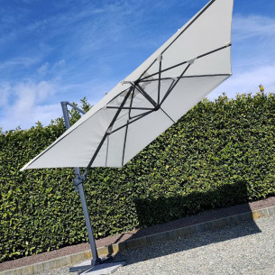 Ombrellone da giardino palo laterale in alluminio 3x4m Tortora 2