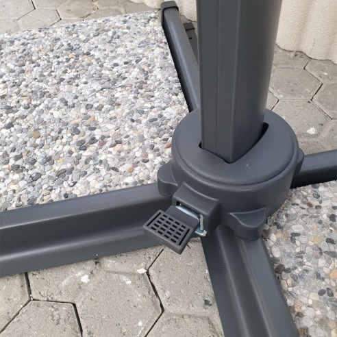 Ombrellone da giardino palo laterale in alluminio 3x4m Ecrù