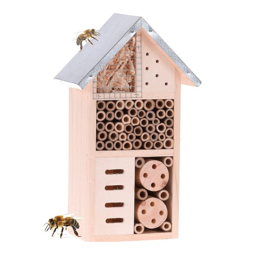 Casetta hotel per insetti 15x9x26cm in legno da appendere