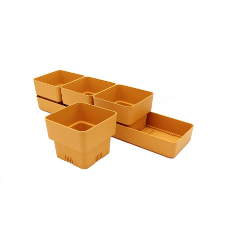 Teraplast Re-Pots Hoops Vaso Ecologico 20 Cm - Design Made In Italy, Plastica Riciclata E Riciclabile Per Interni/Esterni (Nero)