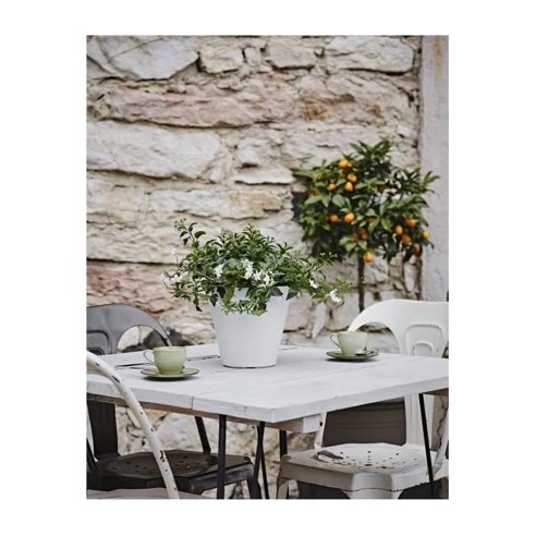 Vaso Hoop Eco Green White con riserva d'acqua