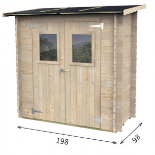 Casetta Hobby porta doppia finestrata 198x98xh197cm 2