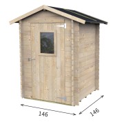 Casetta Hobby porta singola finestrata 146x146xh204cm misure