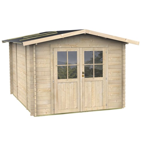 Casetta da giardino Opera porta doppia finestrata 249x249xh207cm-62424