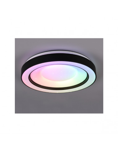 Arco plafoniera LED nero, telecomando, cambia colore Reality