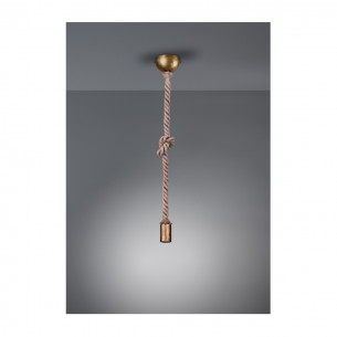 Rope lampada sospensione corda annodata 1x E27 ottone invecchiato
