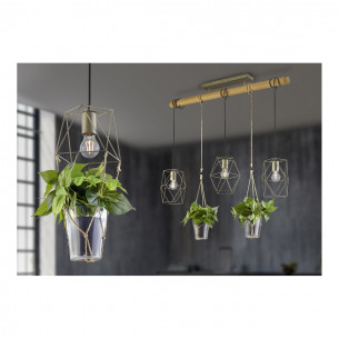 Plant lampadario sospensione 3x E27 con decorazione